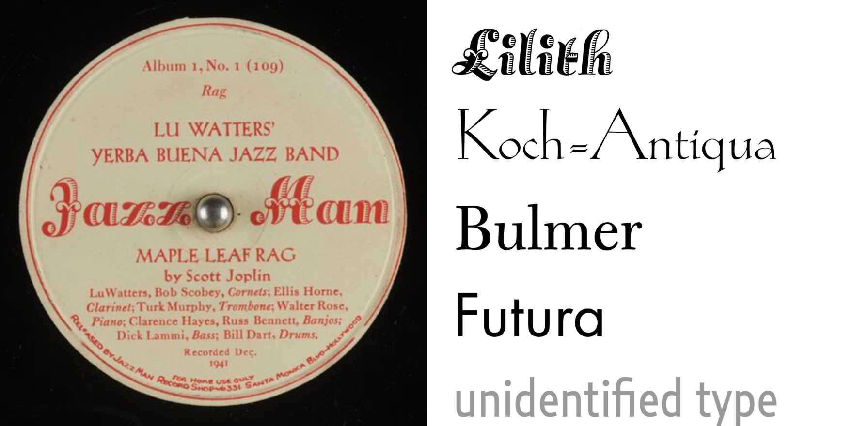 Jazz Man record labels - Fonts In Use